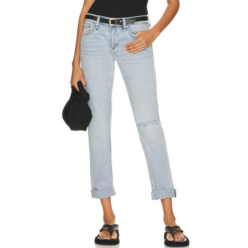 Rag & Bone Jeans - Dre Low-rise Slim Boyfriend Jean - Light Denim Wash